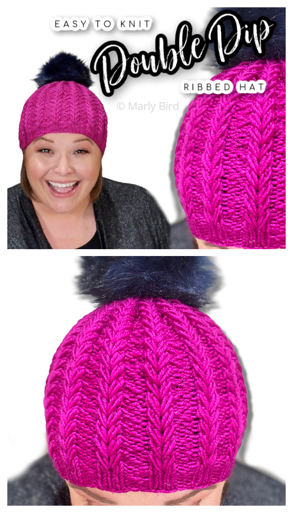 Double Dip Ribbed Hat Free Knitting Pattern