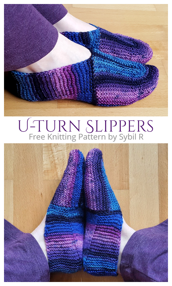 Unique U-Turn Slippers Free Knitting Patterns