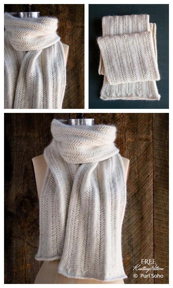 Knit Cable Jasmine Scarf Free Knitting Patterns