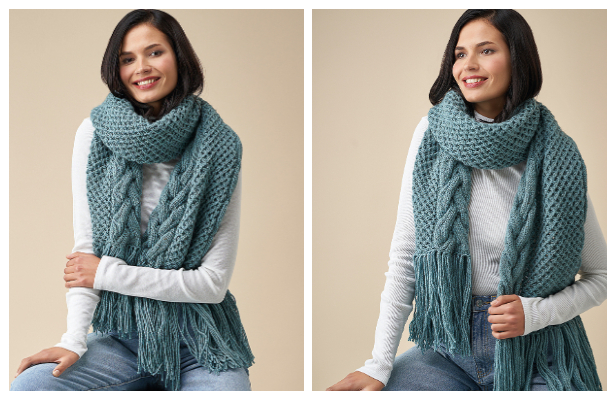 Knit Cable Scarf Free Knitting Patterns