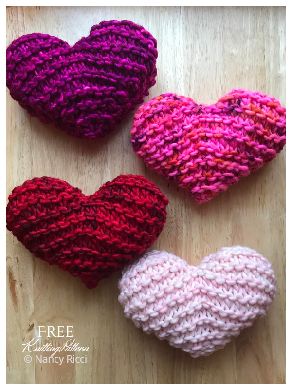 Chubby Garter Stitch Heart Free Knitting Patterns