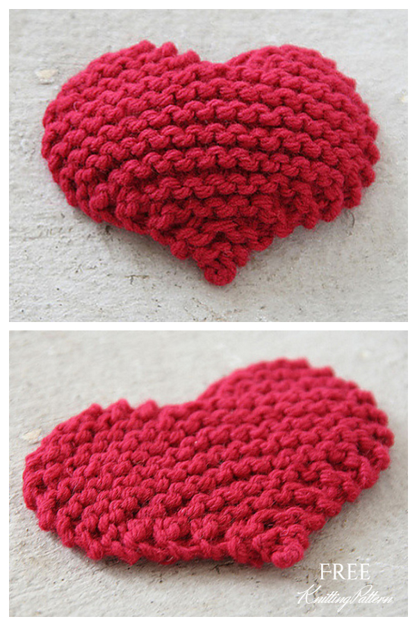 Chubby Garter Stitch Heart Free Knitting Patterns