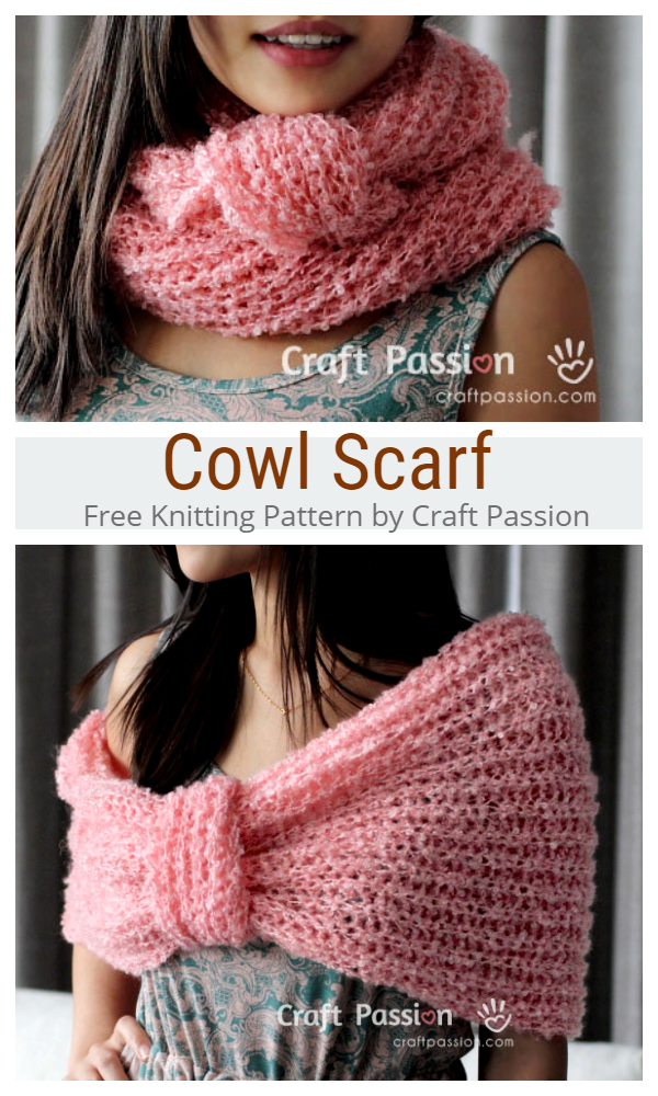 Knit Cowl Scarf Free Knitting Pattern