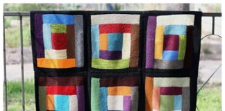 Log Cabin Blanket Free Knitting Pattern
