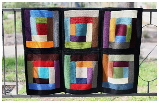 Log Cabin Blanket Free Knitting Pattern