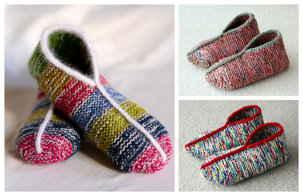 Simple Garter Stitch Slippers Free Knitting Pattern