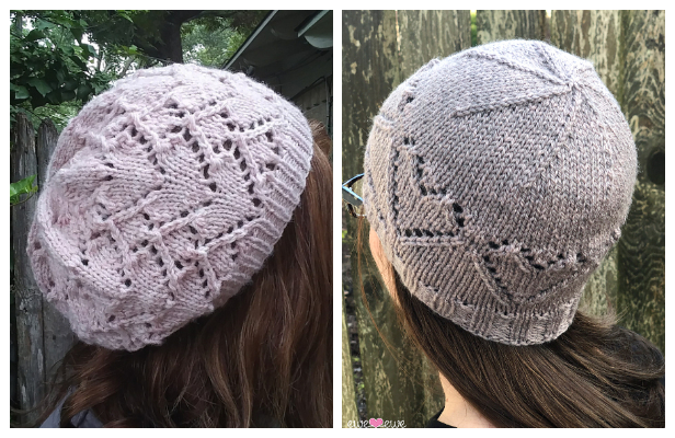 Lace Heart Hat Free Knitting Patterns
