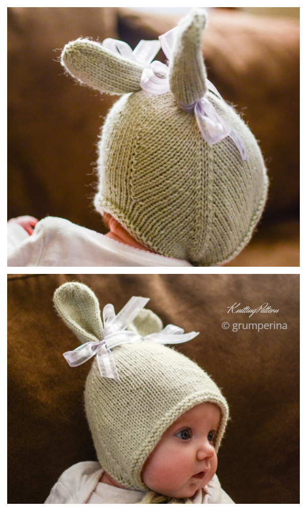 Bunny Hat with Chin Ties Knitting Pattern