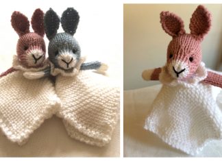 Knit Bunny Lovey Blanket Free Knitting Patterns