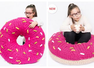 Pouf Donut Pillow Free Knitting Pattern