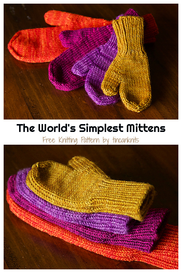 The World's Simplest Mittens Free Knitting Patterns