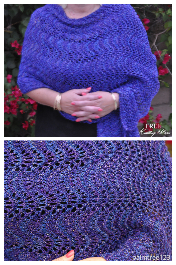 Very Easy Ripple Feather and Fan Shawl Free Knitting Patterns