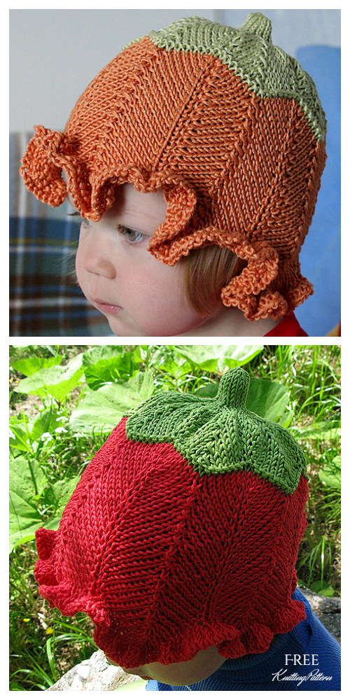 Knit Bluebell and Rose Hats Free Knitting Patterns