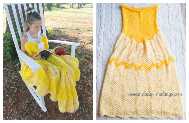 Princess Dress Blanket Free Knitting Pattern