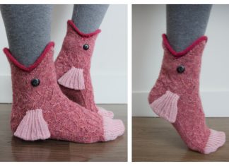 Knit Catch of the Day Fish Sock Knitting Pattern