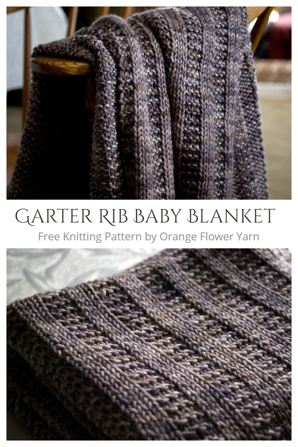 Garter Rib Baby Blanket Free Knitting Pattern