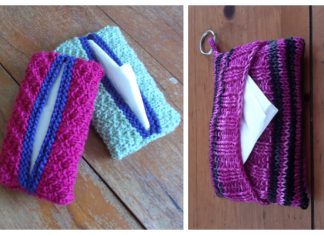 Knit Pocket Tissue Cover Free Knitting Patterns
