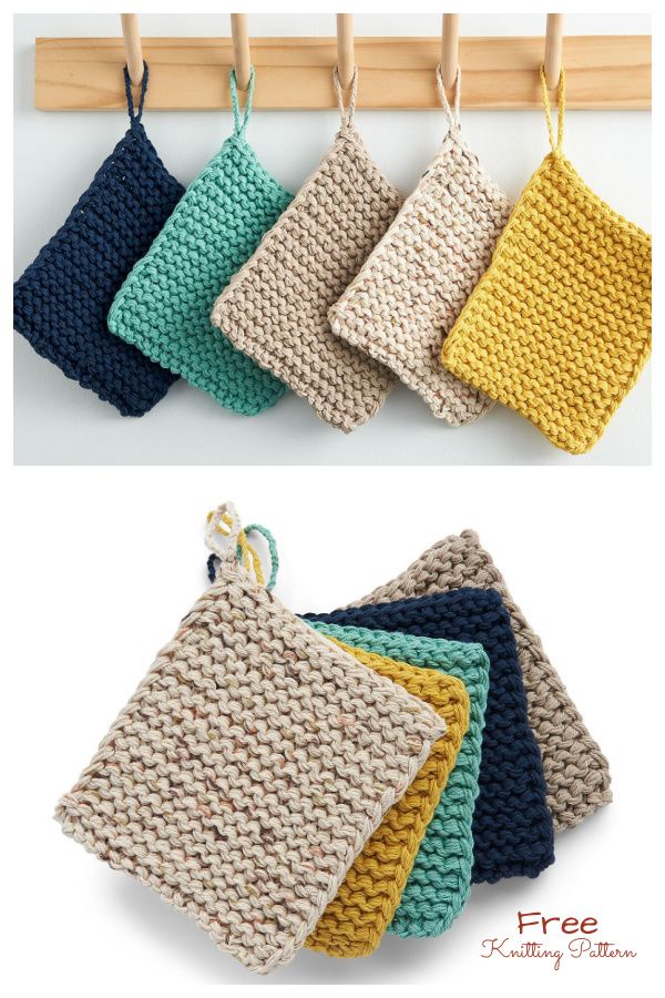 Simple Knitted Dishcloth/Washcloth Free Knitting Patterns - Knitting ...