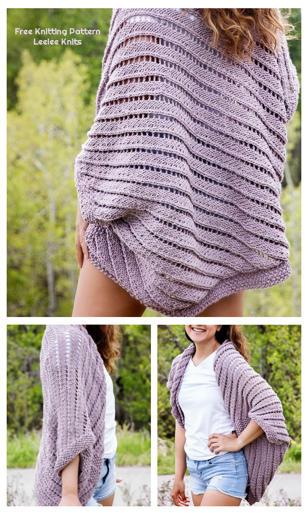 Summertime Cocoon Sweater Cardigan Free Knitting Patterns