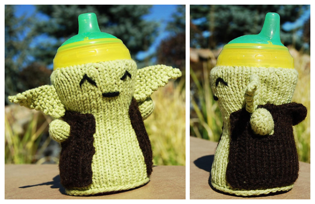 Yoda Baby Bottle Cozy Free Knitting Pattern