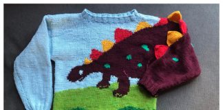 Kids Dino Sweater Free Knitting Pattern