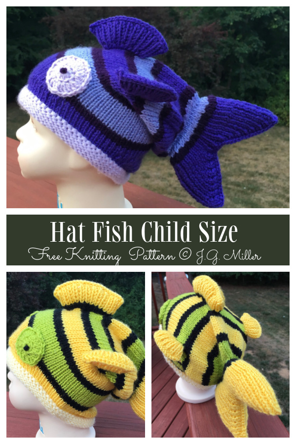Knit Child Fish Hat Free Knitting Patterns