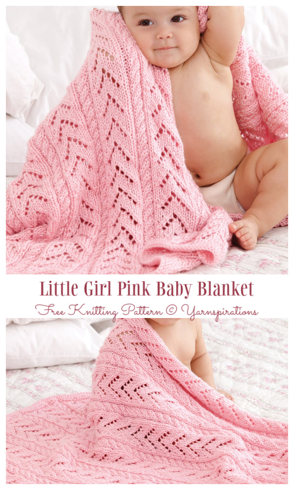 Little Girl Pink Baby Blanket Free Knitting Pattern