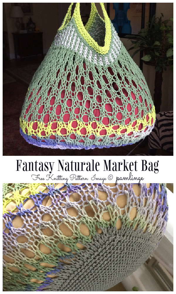 Knit Fantasy Naturale Market Bag Free Knitting Patterns