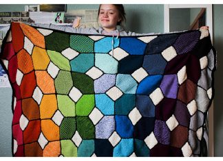 Knit Stained Glass Afghan Blanket Free Knitting Pattern