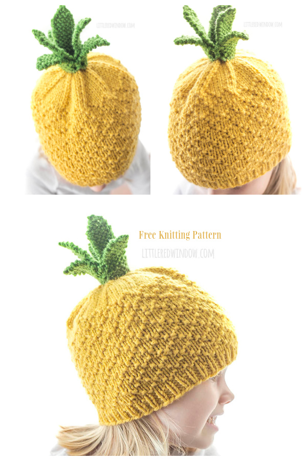 Knit Sweet Pineapple Hat Free Knitting Pattern