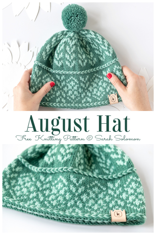 Knit August Hat Free Knitting Pattern