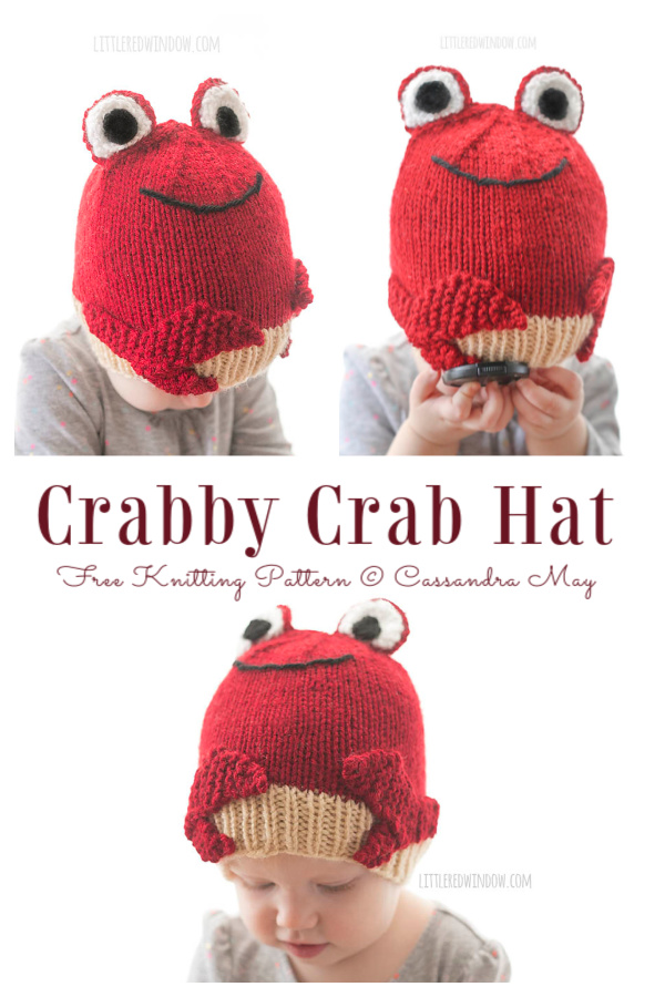 Knit Baby Crab Hat Free Knitting Patterns