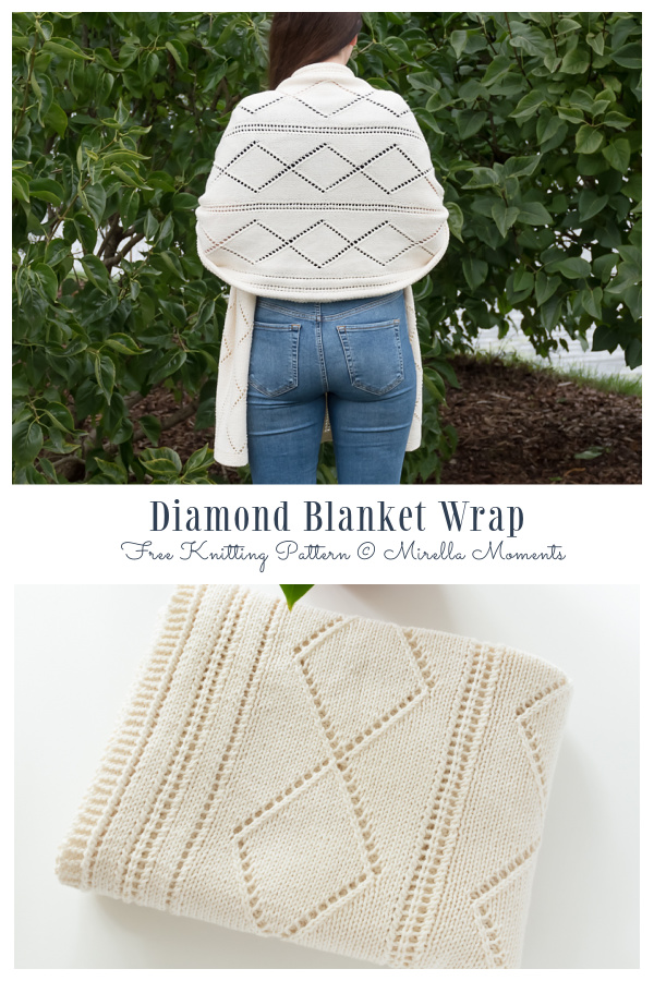 Diamond Blanket Wrap Free Knitting Pattern
