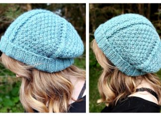 Moss and Vines Slouch Beanie Hat Free Knitting Pattern