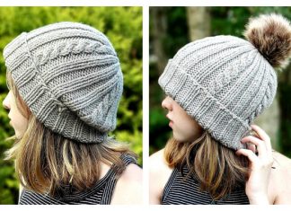 Simple Ribs and Cables Beanie Hat Free Knitting Pattern