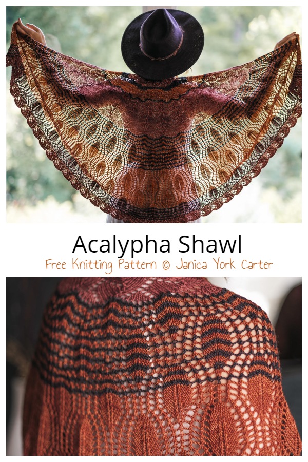 Acalypha Feather Shawl Knitting Pattern