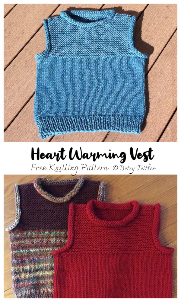 Heart Warming Vest Free Knitting Patterns