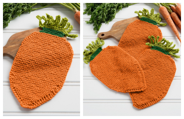 Carrot Dishcloth Free Knitting Pattern