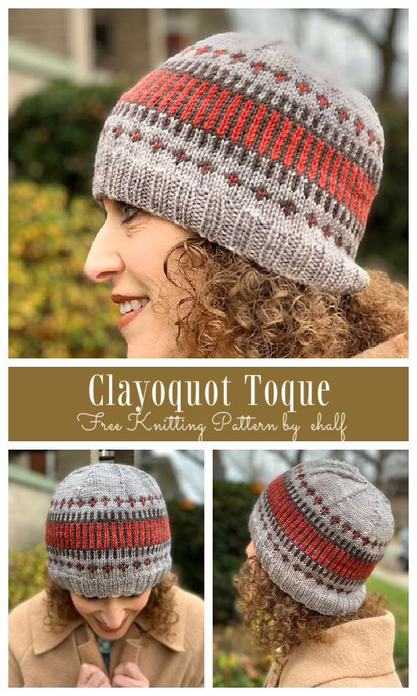 Knit Fair-isle Clayoquot Toque Hat Free Knitting Pattern