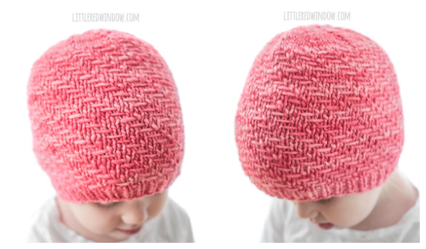 Knit Diagonal Weave Hat Free Knitting Pattern