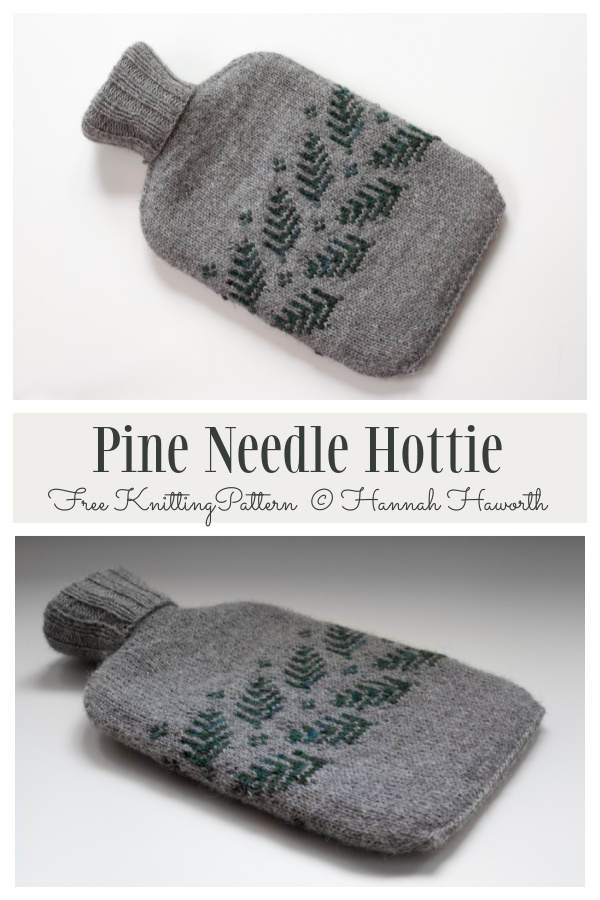 Pine Needle Hottie Bottle Cover Free Knitting Patterns
