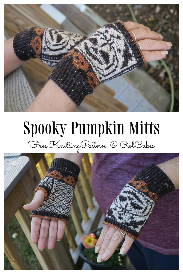 Knit Pumpkin Mitts Free Knitting Pattern
