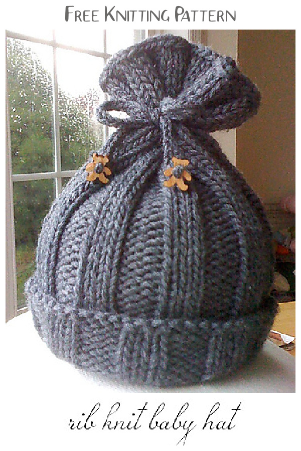 Rib-Knit Baby Hat Free Knitting Pattern