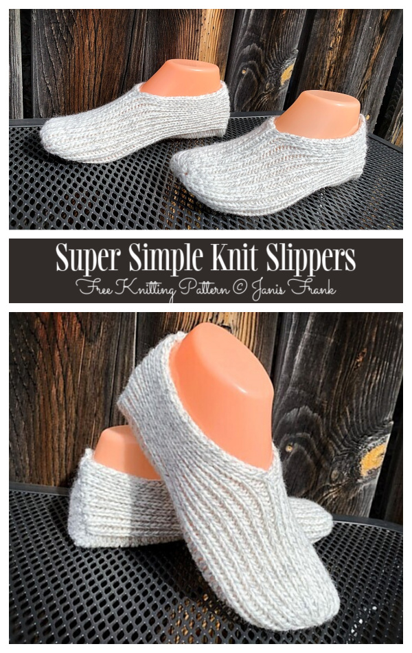 Simple Knit Slippers Free Knitting Pattern