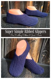 Simple Knit Slippers Free Knitting Pattern - Knitting Pattern