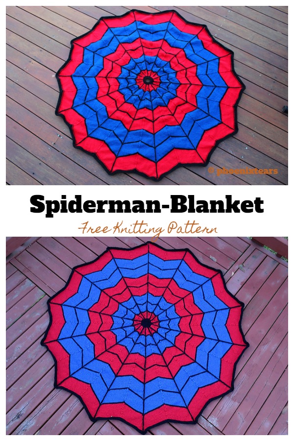 Spiderman Blanket Free Knitting Pattern