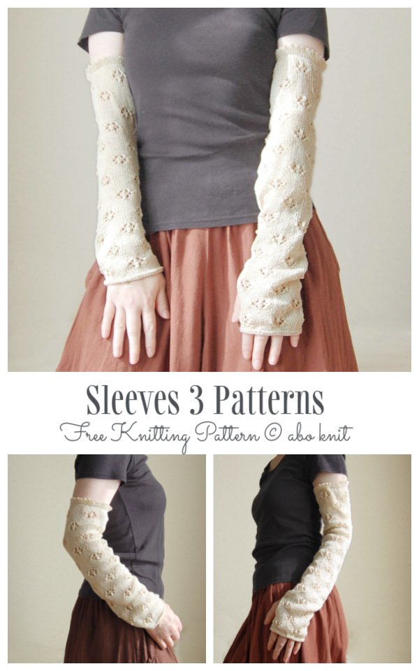 Long Sleeves 3 patterns Free Knitting Patterns