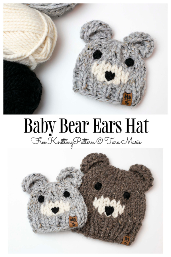 Baby Bear Ears Hat Free Knitting Pattern