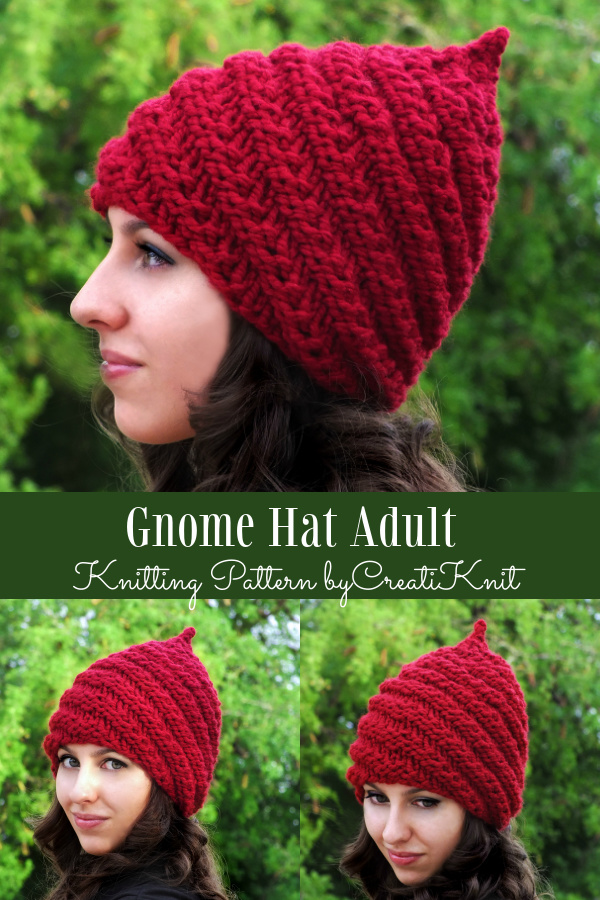 Gnome Hat Adult Knitting Patterns
