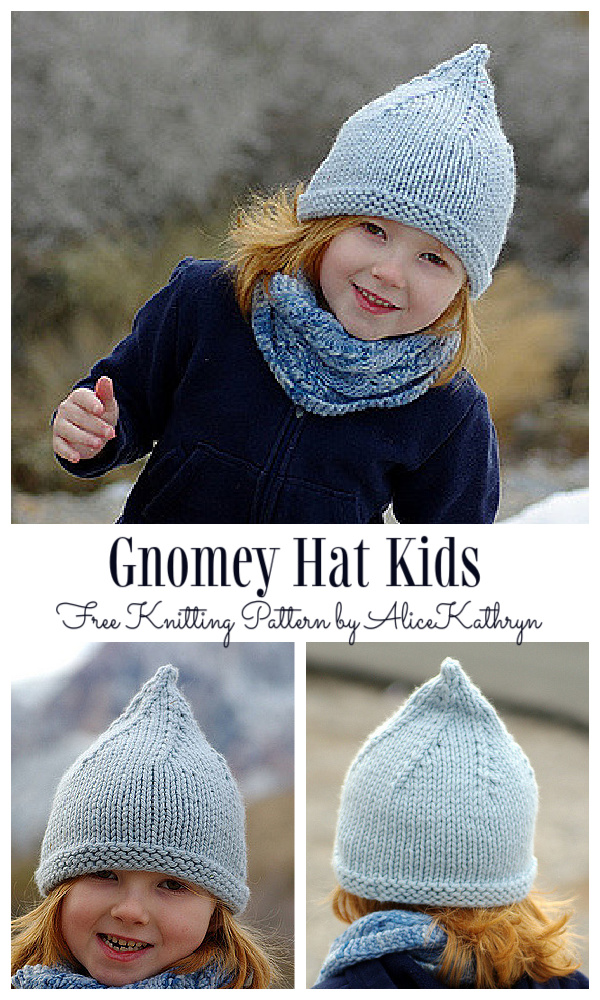 Christmas Baby and Toddler Gnomey Hat Free Knitting Patterns 